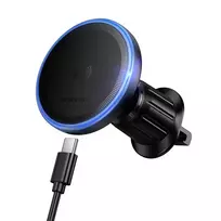 Borofone BH224 Flash magnetic car holder with induction charging for air vent, black