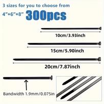 300pcs Heavy-Duty Self-Locking Cable Ties - Adjustable Waterproof Zip Tie, Anti-Sagging & Slide | Wear Resistant | Bend Proof