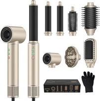 "Air Styler 7-in-1" plaukų stiliatorius "Airbrush" plaukų stiliatorius su 110 000 apsukų per minutę plaukų džiovintuvu 1300 W greitaeigis plaukų džiovintuvas su difuzoriumi, šilto oro šepetys, automobilinė garbanojimo žnyplė, skirta plaukų formavimui, api