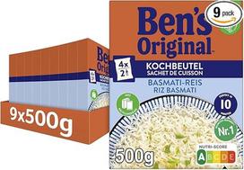 "Ben's Original Basmati" ryžiai, 10 minučių virimo maišeliai, 9 pakuotės (9 x 500 g)