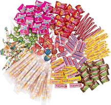 "Chupa Chups" vaikiškų saldainių mišinys, 150 vienetų saldainių su ledinukais, kramtomosiomis gumomis ir saldainiais "Mentos", "Center Shock", "Fruittella" ir kt., idealiai tinka gimtadieniui ir Kalėdoms