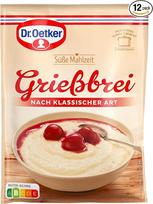 "Dr. Oetker Sweet Meal" klasikinio stiliaus manų kruopų košė, 12 vnt. (12 x 92 g), mišinys manų kruopų košei pagrindiniam maistui arba saldžiam maistui tarp pagrindinių patiekalų