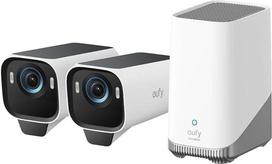 "eufyCam S3 Pro" 2 kamerų rinkinys, 4K belaidė saulės lauko stebėjimo kamera, "MaxColor" naktinis matymas, "Forever Power 2.0", veidų atpažinimo dirbtinis intelektas, išplečiama vietinė atmintis, be "Montaliche" prenumeratos išlaidų