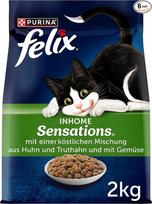 "Felix Inhome sensations" sausas maistas katėms, su vištiena ir daržovėmis, 6 pakuotės (6 x 2 kg)