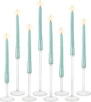 "Hewory" žvakidė Stiklinė žvakidė Taper Candle Holder: Žvakidė: 8 skaidrių kankorėžių žvakidžių rinkinys Vestuvių dekoracija Žvakidė: Kankorėžių žvakidės, skirtos dekoravimui Gyvenamasis kambarys Kalėdų stalo apdaila