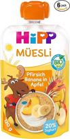 "HiPP Müesli" persikų bananas obuolyje su jogurtu, išspaustas nuo 1 metų (6 x 120 g)