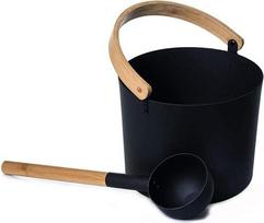 7L prabangus pirties aliuminio kibirų rinkinys su ilga rankena, medine rankena, šaukštų rinkiniu, atitinkančiu dubenėlį, pirties statinę - 60 dienų nerizikingas bandymas