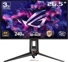 ASUS ROG Swift OLED PG27UCDM - 27 colių 4K UHD žaidimų monitorius - 240 Hz, 0,03 ms GtG, G-Sync, FreeSync, AdaptiveSync, KVM jungiklis, HDR 400 - QD-OLED, 16:9, 90W USB-C, DP 2.1, HDMI 2.1, USB šakotuvas, Ergo