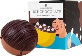CHOCOLISSIMO Karšto šokolado rutuliukas su zefyrais 40 g, belgiškas pieno ir juodasis šokoladas, geriamojo šokolado dovana moterims ir vyrams, gimtadieniui, Kalėdoms, Velykoms