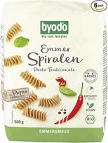 Ekologiški spiraliniai Emmer makaronai - "Byodo Premium" ekologiški makaronai, puikiai tinka sveikiems patiekalams, daug baltymų ir skaidulų, tinkami veganams - 6 x 500 g pakuotė