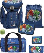 Familando - 7 dalių mokyklinio krepšio rinkinys su sportiniu krepšiu - Ninjago mėlyna - ergonomiškas, stabilus, su paminkštinta nugarėle - 1250 g lengvas, 16 l talpos - atsparus vandeniui ir su atšvaitais - nuo 1 klasės
