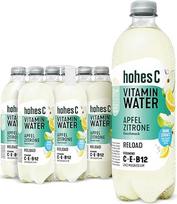 hohes C Vitamin Water Reload Apple & Lemon (6 x 750 ml), magnis raumenims, vitaminas C ir B12 energijai ir vitaminas E, tik 6 kcal/100 ml, be cukraus ir saldiklių, veganiškas