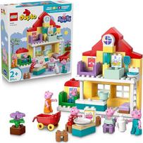 LEGO DUPLO Peppa Pig Family House - lavinamasis žaislas motoriniams įgūdžiams lavinti - Montessori žaislas su 5 figūrėlėmis ir lėlių namelio priedais - dovana mergaitėms ir berniukams nuo 2 metų - 10467