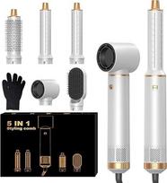 OKWRAP Plaukų stiliukų rinkinys Plaukų stiliukas 5 in 1 Multistyler Hair su automatiniu garbanojimo džiovintuvu Plaukų džiovintuvo šepetys Apvalus šepetys Plaukų džiovintuvas Plaukų tiesintuvas garbanoms, tiesinimui, džiovinimui, apimčiai