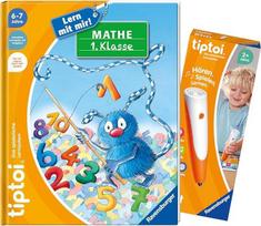 Ravensburger tiptoi rinkinys: Mokykitės su Miku! Matematika 1 klasė (mokomoji knyga) + 00110 tiptoi Rašiklis + 1x1 plakatas, mokomasis žaislas vaikams