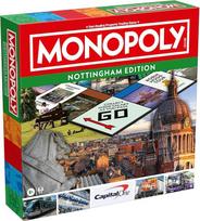 Stalo žaidimas "Winning Moves Nottingham Monopoly", progresuokite aplink lentą ir keiskite savo kelią į sėkmę Dovana vaikams nuo 8 metų