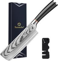 Sunnecko Damasko Nakiri peilis 18 cm - japoniškas profesionalus virtuvinis peilis iš damaskinio plieno su ergonomiška rankena, itin aštrus damaskinis peilis, atsparus rūdims, idealiai tinka daržovėms