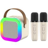Riff K12 Portable BT karaoke system with 2 Wireless mics White