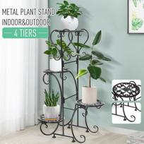 4 padangos metalinis gėlių stovas augalų stovas Kelių gėlių stovas Bonsai vitrinos lentyna kiemas sodas terasa balkonas vazonų augalų lentynos kava