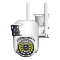 Lauko dviejų lęšių 4K stebėjimas namų apsaugos CCTV kamera belaidė WIFI IP kameros palaikymas dvipusio garso įmontuotas mikrofonas EU plug balta