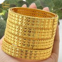 2026 Fashion Dubai Bride 24K Gold Plated Bracelet Nigerian Bridal Wedding Accessories Bracelet 18CM quantity 1