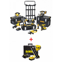DCK892P4 DeWALT 18 V XR Li-Ion 5.0 Ah 8 ĮRANKIŲ RINKINYS + DeWALT viniakalė