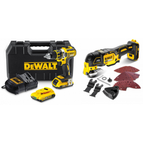 DCD790D2 DeWALT suktuvas-gręžtuvas + DCS356N daugiafunkcinis įrankis
