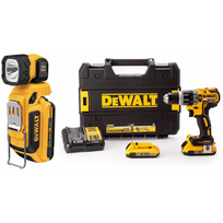 DCD796D2F DeWALT 18V 2.0 Ah XR Li-Ion smūginis suktuvas – gręžtuvas + DLC044 žibintuvėlis