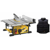 DWE7492 DeWALT išilginio pjovimo staklės + DWC50-013 liemenė