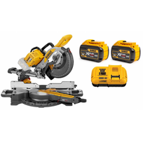 DCS727Y2 DeWALT FLEXVOLT 54V skersinio pjovimo staklės (2x12.0 Ah)