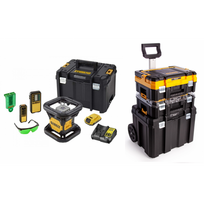 DCE079D1G DeWALT rotacinis nivelyras + DWST1-81049 TSTAK vežimėlio ir dėžių komplektas