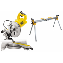 DWS778 DeWALT skersinio pjovimo staklės + DE7023 pjūklo stalas