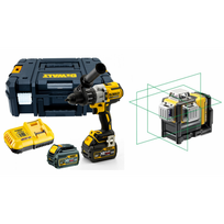 DCE089D1G DeWALT kryžminių linijų lazeris + DCD996T2 suktuvas - gręžtuvas