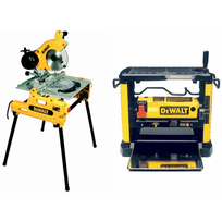 DW743N DeWALT 250 mm kombinuotasis pjūklas + DW733 reismusinės obliavimo staklės