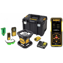DCE079D1G DeWALT akumuliatorinis rotacinis nivelyras + DW03050 lazerinis atstumų matuoklis