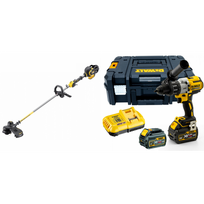 DCD996T2 DeWALT 54V akumuliatorinis suktuvas - gręžtuvas + DCM571N FLEXVOLT 54V žoliapjovė - trimeris