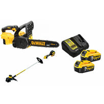 DCM561PB DeWALT 18V žoliapjovė – trimeris + DCM565P2 18V grandininis pjūklas