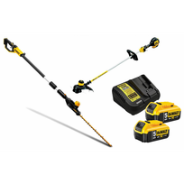 DCM561P2 DEWALT 18V žoliapjovė – trimeris + DCMPH566N 18V 550 mm gyvatvorių žirklės