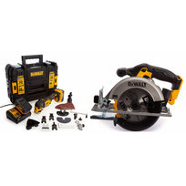 DCS356P2 DeWALT 18V daugiafunkcinis įrankis + DCS391N DeWALT 18V diskinis pjūklas