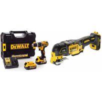 DCD796P2 DeWALT 18V suktuvas – smūginis gręžtuvas + DCS356N 18V daugiafunkcinis įrankis