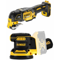 DCW210N DeWALT 18V 125 mm ekscentrinis šlifuoklis + DCS356N 18V daugiafunkcinis įrankis