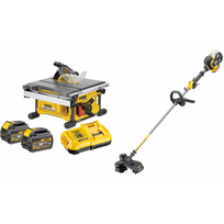 DCS7485T2 DeWALT FLEXVOLT 54V išilginio pjovimo staklės + DCM571N 54V trimeris