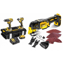 DCK266P3 DeWALT 18V rinkinys DCF887 smūginis suktuvas + DCD796 suktuvas-gręžtuvas + DCS356N 18V daugiafunkcinis įrankis