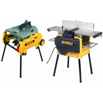 D27107XPS DeWALT elektrinis vartomas pjūklas + D27300 obliavimo ir reismuso staklės