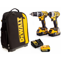 DCK266P3X DeWALT 18V XR smūginis suktuvas + suktuvas-gręžtuvas su įrankių kuprine