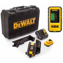 DCE088D1R DeWALT kryžminių linijų lazerinis nivelyras + DE0892 linijinio lazerio detektorius