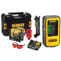 DCE0822D1R DeWALT kryžminis lazerinis nivelyras + DE0892 linijinio lazerio detektorius
