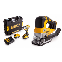 DCD796P2 DeWALT 18V suktuvas – smūginis gręžtuvas + DCS334N 18V siaurapjūklis