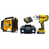 DCC018N DeWALT 18V oro kompresorius - pompa + DCF899P1 18V smūginis veržliasukis