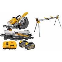 DCS727T2 DeWALT FLEXVOLT 54V skersinio pjovimo staklės + DE7023 stovas (2x6.0 Ah)